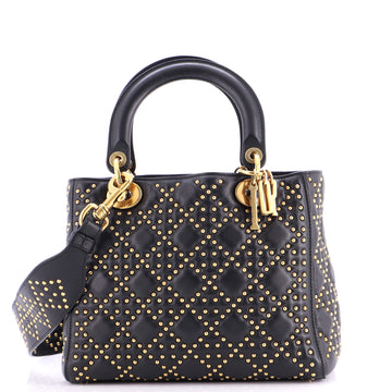 Christian Dior Supple Lady Dior Bag Cannage Studded Lambskin Medium