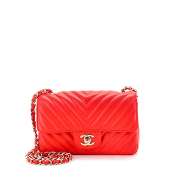 Chanel Classic Single Flap Bag Chevron Lambskin Mini
