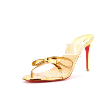Christian Louboutin Women's Just Nodo Slide Sandals Patent and PVC 85