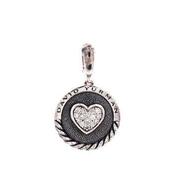 David Yurman Heart Circle Pendant Pendant & Charms Sterling Silver with Diamonds