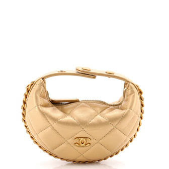 Chanel Chain Around Hobo Pouch Quilted Lambskin Extra Mini