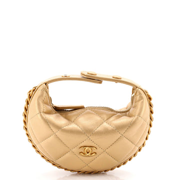 Chanel Chain Around Hobo Pouch Quilted Lambskin Extra Mini