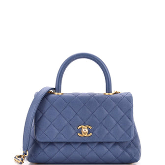 Chanel Coco Top Handle Bag Quilted Caviar Mini