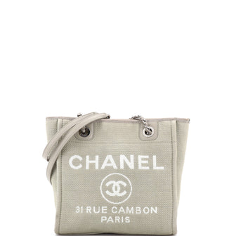 Chanel North South Deauville Tote Canvas Small