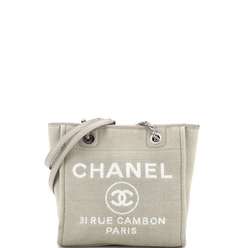 Chanel North South Deauville Tote Canvas Small
