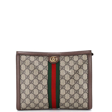 Gucci Ophidia Pouch GG Coated Canvas Medium
