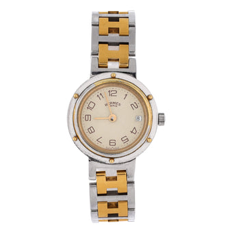 Hermes Clipper Quartz Watch Stainless Steel with Plated Metal 24