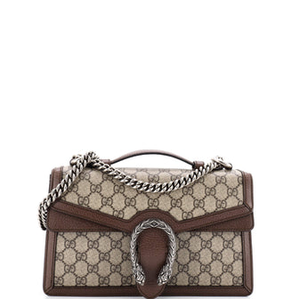 Gucci Dionysus Top Handle Chain Bag GG Coated Canvas Small