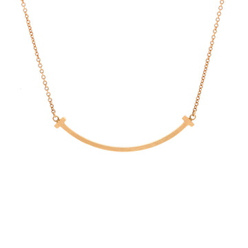 Tiffany & Co. T Smile Pendant Necklace 18K Yellow Gold Small