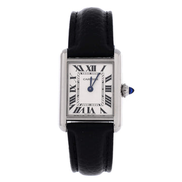 Cartier Must de Cartier Tank Quartz Watch Stainless Steel and Leather 22
