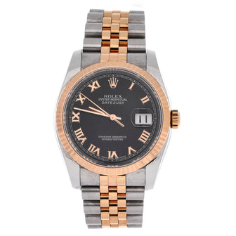 Rolex Oyster Perpetual Datejust Automatic Watch Stainless Steel and Rose Gold 36