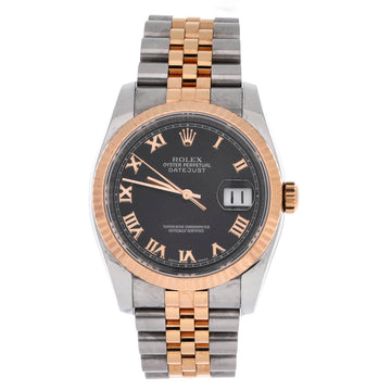 Rolex Oyster Perpetual Datejust Automatic Watch Stainless Steel and Rose Gold 36