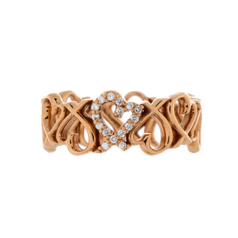 Tiffany & Co. Paloma Picasso Loving Heart Eternity Band Ring 18K Rose Gold with Diamonds