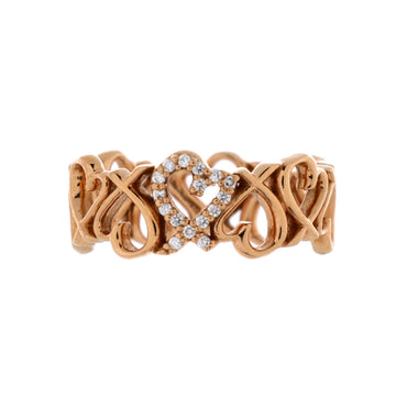 Tiffany & Co. Paloma Picasso Loving Heart Eternity Band Ring 18K Rose Gold with Diamonds