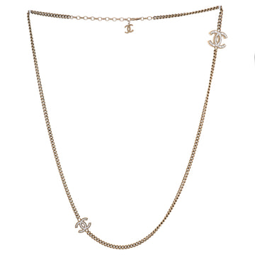 Chanel Quilted CC Station Chain Long Necklace Metal