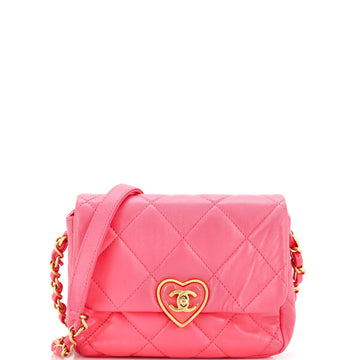 Chanel Coco Love CC Heart Flap Bag Quilted Lambskin Mini