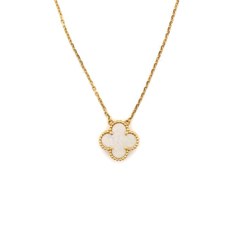 Van Cleef & Arpels Vintage Alhambra Pendant Necklace 18K Yellow Gold and Mother of Pearl