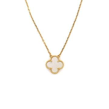 Van Cleef & Arpels Vintage Alhambra Pendant Necklace 18K Yellow Gold and Mother of Pearl