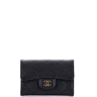 Chanel Classic Flap Card Holder Quilted Caviar