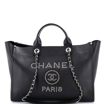 Chanel Deauville Tote Studded Caviar Medium