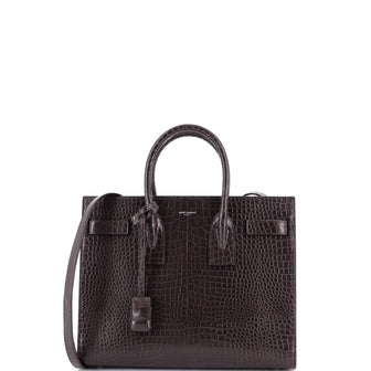 Saint Laurent Sac de Jour NM Bag Crocodile Embossed Leather Small