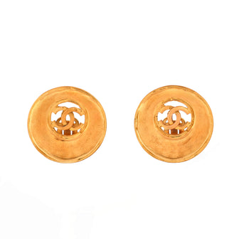 Chanel Vintage Cut-out CC Clip-On Earrings Metal