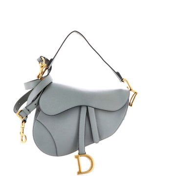 Christian Dior Saddle Handbag with Strap Leather Medium