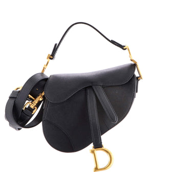Christian Dior Saddle Handbag with Strap Leather Mini