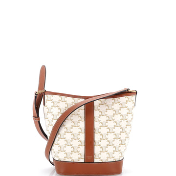 Celine Bucket Bag Triomphe Coated Canvas Small