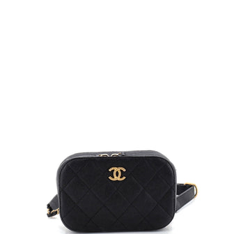 Chanel Chain Melody Camera Bag Quilted Caviar Small