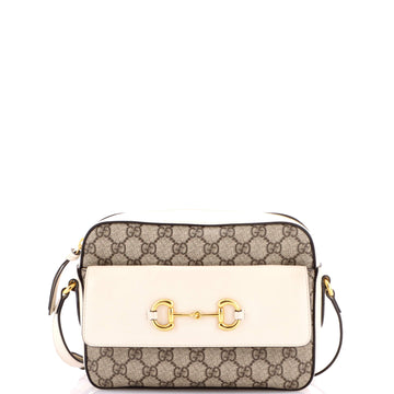 Gucci Horsebit 1955 Flap Pocket Camera Bag GG Coated Canvas and Leather Small