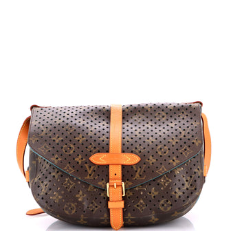 Louis Vuitton Flore Saumur Handbag Perforated Monogram Canvas
