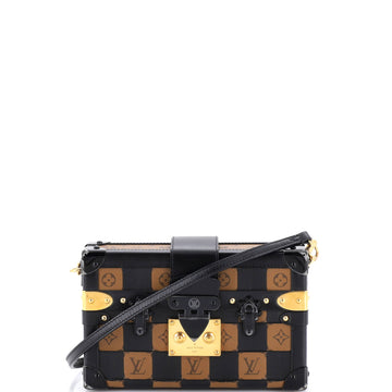 Louis Vuitton Petite Malle Handbag Damier Tressage Monogram Canvas and Leather
