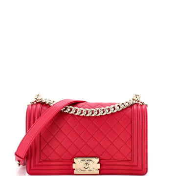 Chanel Boy Flap Bag Quilted Caviar Old Medium