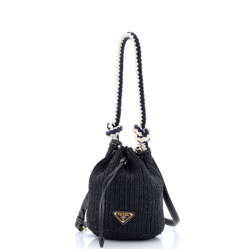 Prada Bucket Bag Crochet Raffia Mini
