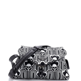 Prada Signaux Shoulder Bag Jacquard Knit Medium