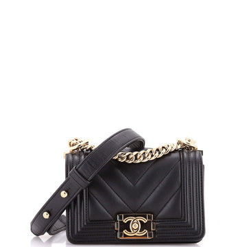 Chanel Boy Flap Bag Chevron Lambskin Mini