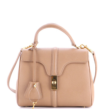 Celine 16 Top Handle Bag Grained Calfskin Small