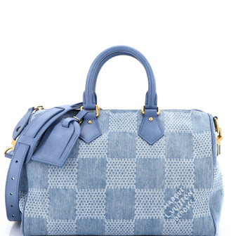 Louis Vuitton Speedy Bandouliere Bag 3D Damier Giant Denim 30