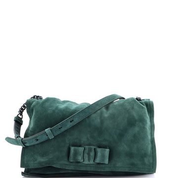 Salvatore Ferragamo Viva Bow Flap Bag Suede Medium