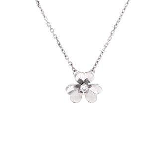 Van Cleef & Arpels Frivole Pendant Necklace 18K White Gold and Diamond Mini