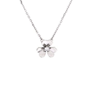 Van Cleef & Arpels Frivole Pendant Necklace 18K White Gold and Diamond Mini