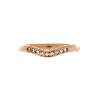 Tiffany & Co. Elsa Peretti Curved Wedding Band Ring Rose Gold with Diamonds
