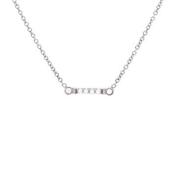 Tiffany & Co. Fleur de Lis Key Bar Pendant Necklace Platinum and Diamonds