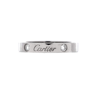 Cartier C de Cartier 2 Diamonds Wedding Band Ring Platinum with Diamonds 3mm