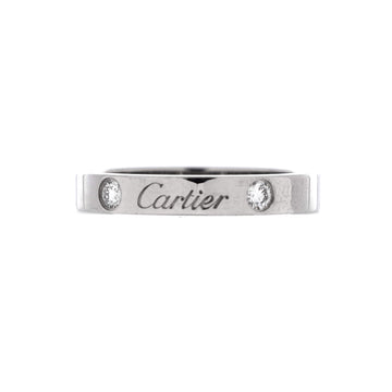 Cartier C de Cartier 2 Diamonds Wedding Band Ring Platinum with Diamonds 3mm