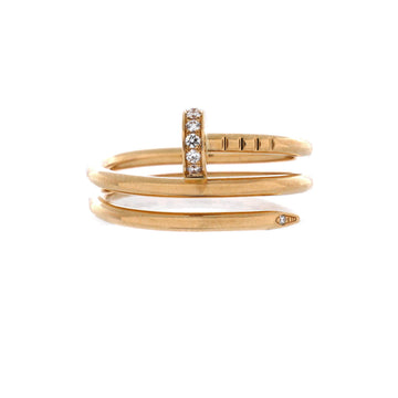 Cartier Juste un Clou Double Ring 18K Yellow Gold and Diamonds Small