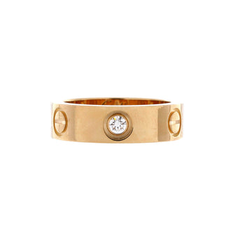 Cartier Love 3 Diamonds Band Ring 18K Yellow Gold with Diamonds