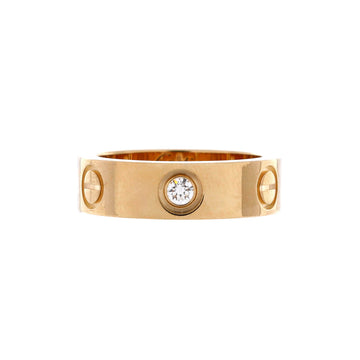 Cartier Love 3 Diamonds Band Ring 18K Yellow Gold with Diamonds