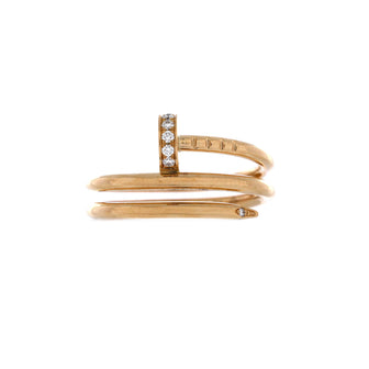 Cartier Juste un Clou Double Ring 18K Yellow Gold and Diamonds Small